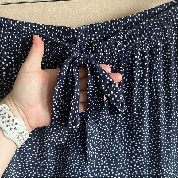 Other Stories Wide Leg Pants Ankle Polka Dot Speckled Navy Blue in 6 - Picture 5 of 14
